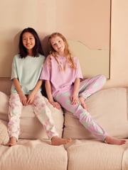 Pastel Purple/Blue Joggers Pyjamas 2 Pack (3-16yrs) - Image 3 of 9