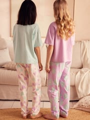 Pastel Purple/Blue Joggers Pyjamas 2 Pack (3-16yrs) - Image 4 of 9