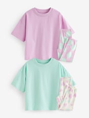 Pastel Purple/Blue Joggers Pyjamas 2 Pack (3-16yrs) - Image 5 of 9