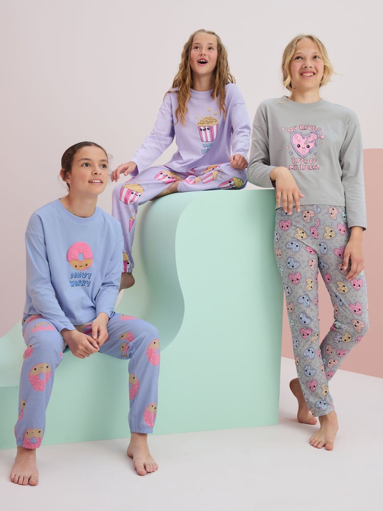 Grey/Blue Jogger Pyjamas 3 Pack (3-16yrs) - Image 1 of 14