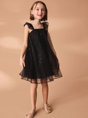 Black Sequin Tulle Party Dress (3-16yrs) - Image 1 of 7