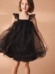 Black Sequin Tulle Party Dress (3-16yrs) - Image 2 of 7
