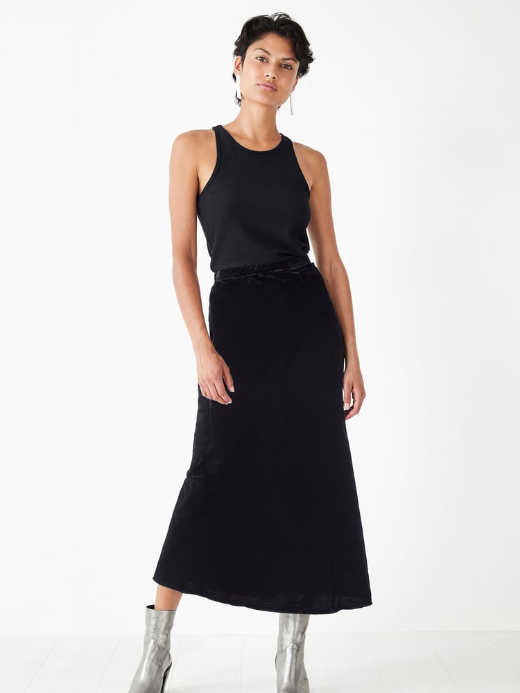 Hush Black Simone Velvet Skirt - Image 1 of 5