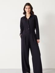 Hush Blue Elora Relaxed Tailored Jumpsuit - Image 1 of 5