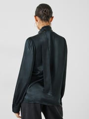 Hush Black Priscilla Satin Tie Blouse - Image 2 of 5