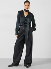 Hush Black Priscilla Satin Tie Blouse - Image 3 of 5
