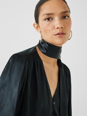Hush Black Priscilla Satin Tie Blouse - Image 4 of 5