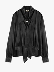 Hush Black Priscilla Satin Tie Blouse - Image 5 of 5