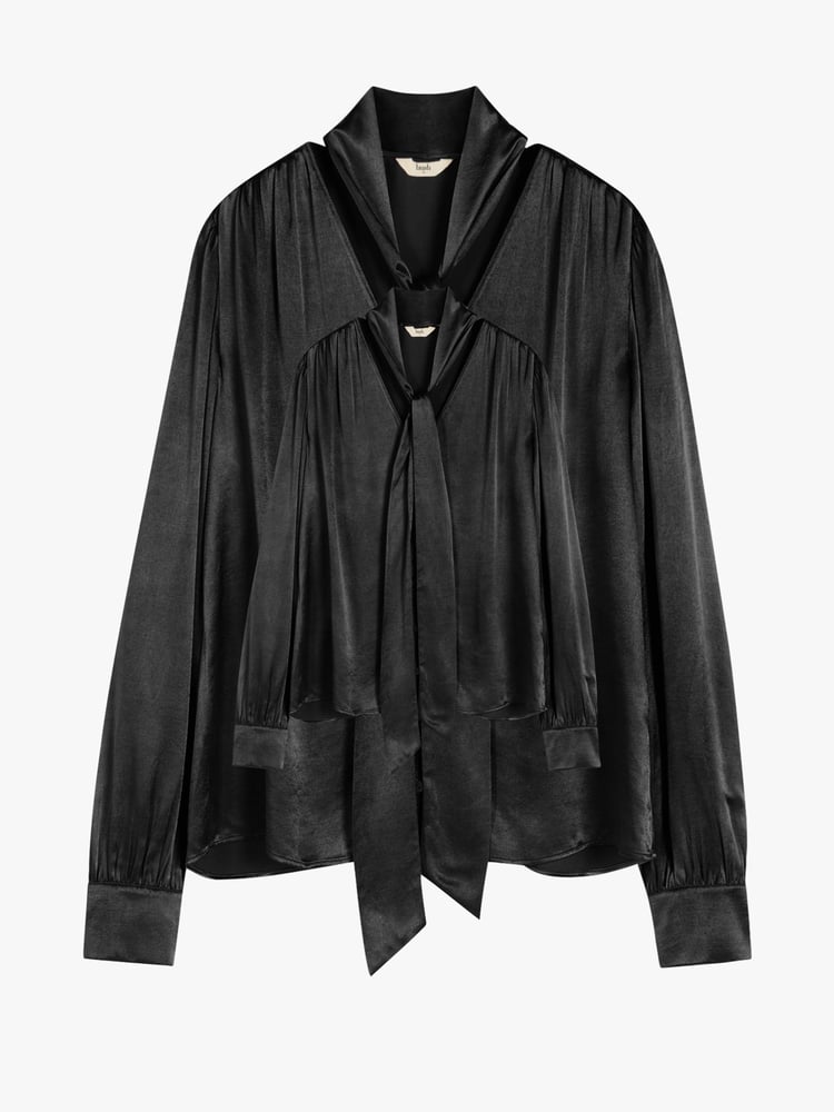 Hush Black Priscilla Satin Tie Blouse - Image 5 of 5