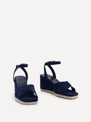 Linzi Blue Imogen Lightweight Faux Suede Crossover Front Wedge - Image 3 of 5