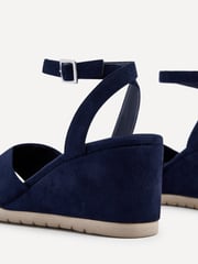 Linzi Blue Imogen Lightweight Faux Suede Crossover Front Wedge - Image 4 of 5