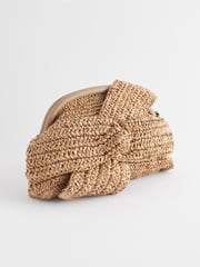 Natural Leather Bow Clutch Bag - Image 5 of 9