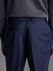 Blue Signature Zignone Italian Wool Flannel Slim Fit Formal Trousers - Image 4 of 8