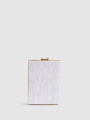 Reiss White Gigi Acetate Clutch Bag - Image 1 of 6