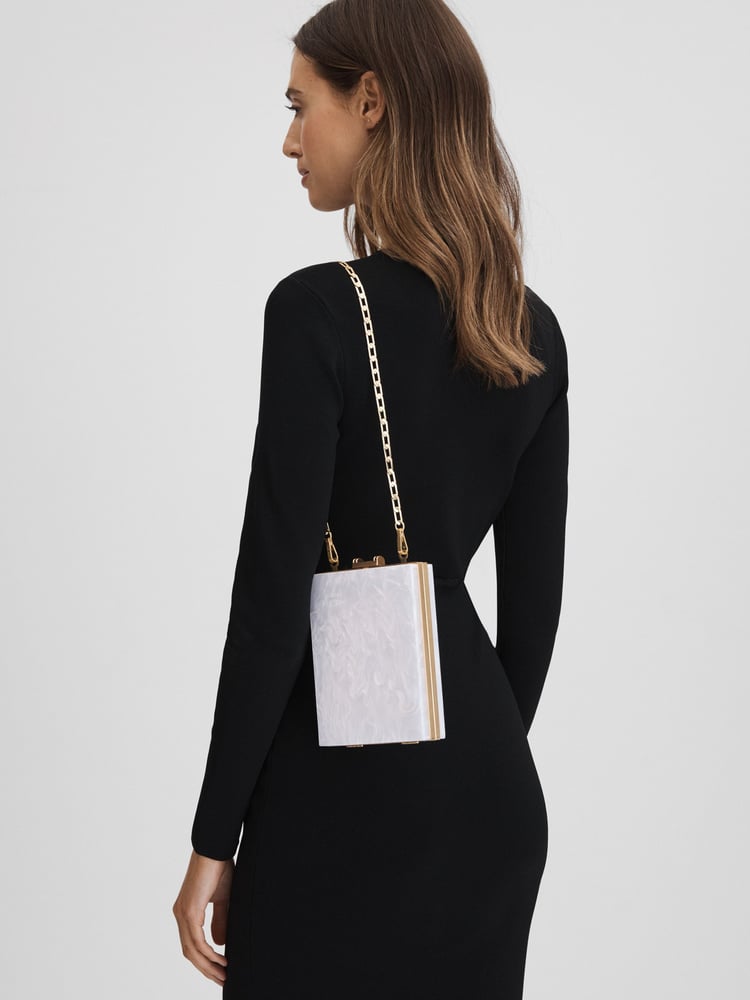 Reiss White Gigi Acetate Clutch Bag - Image 2 of 6