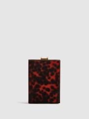 Reiss Tortoise Gigi Acetate Clutch Bag - Image 1 of 6
