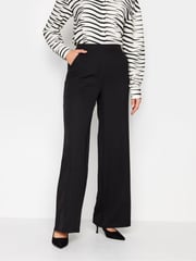 Long Tall Sally Black Elasticated Wide Leg Trousers - Image 1 of 4