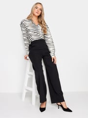 Long Tall Sally Black Elasticated Wide Leg Trousers - Image 3 of 4