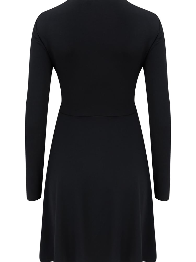 Pour Moi Black Bailey Slinky Recycled Jersey Skater Dress - Image 5 of 5