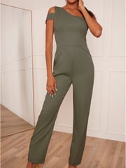 Chi Chi London Green One Shoulder Jumpsuit - Image 5 of 5