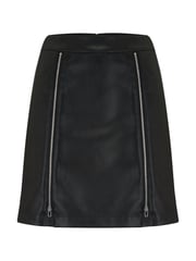 Pour Moi Black Ella Faux Leather Zip Front Mini Skirt - Image 5 of 5
