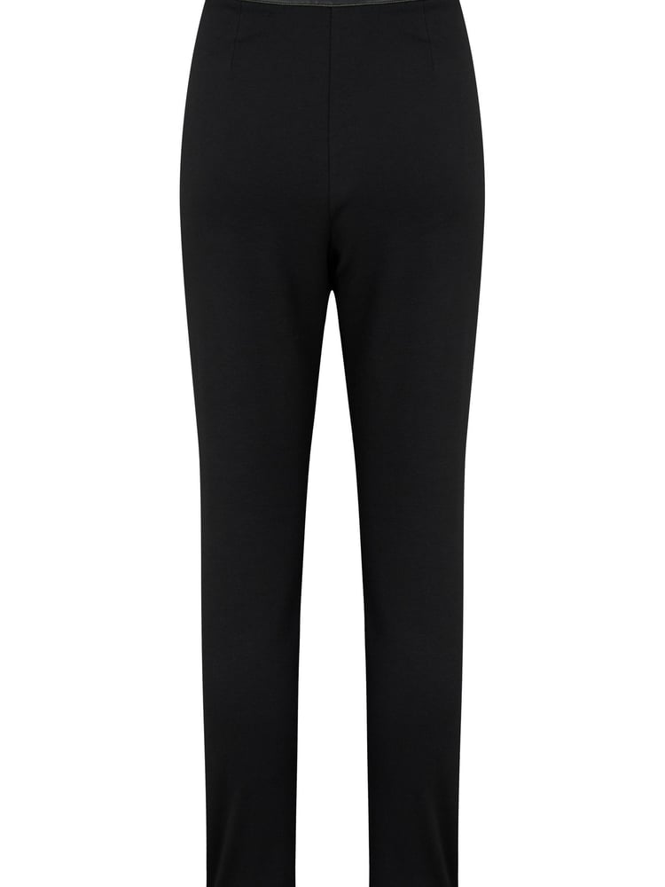 Pour Moi Black Amy Faux Leather Waistband Slim Ponte Trouser - Image 5 of 5