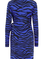 Pour Moi Blue Bryony Slinky Recycled Jersey Wrap Mini Dress - Image 5 of 5
