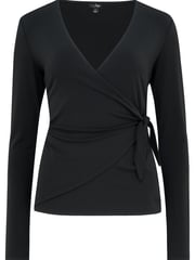 Pour Moi Black Bryony Slinky Recycled Jersey Wrap Top - Image 4 of 5