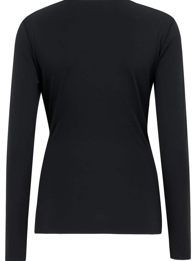 Pour Moi Black Bryony Slinky Recycled Jersey Wrap Top - Image 5 of 5