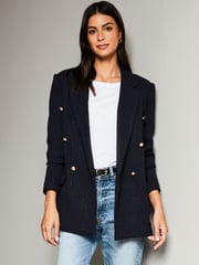 Lipsy Navy Boucle Blazer - Image 4 of 4