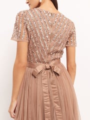Maya Light Pink Chevron Sequin Maxi Dress - Image 4 of 4