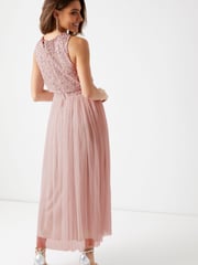 Maya Pink Sleeveless Sequin Midaxi Overlay Dress - Image 3 of 4