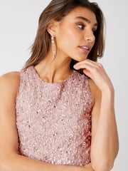 Maya Pink Sleeveless Sequin Midaxi Overlay Dress - Image 4 of 4