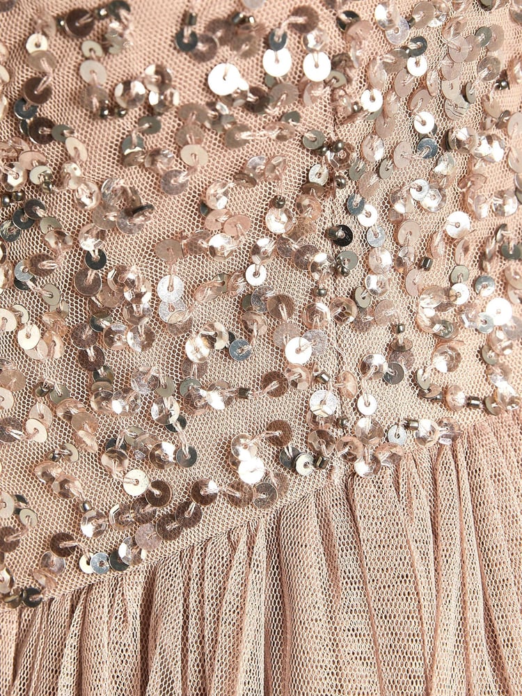 Maya Pink Maternity Delicate Sequin Cap Sleeve Maxi Dress - Image 7 of 7