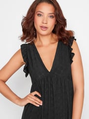 Long Tall Sally Black Deep V Broderie Tiered Maxi Dress - Image 4 of 4