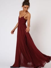 Religion Burgundy/Red Infamous Olsen Full Layer Maxi Dress - Image 1 of 5