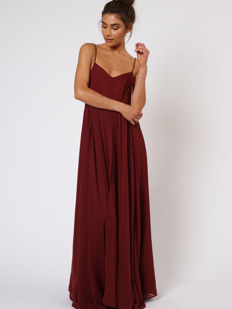 Religion Burgundy/Red Infamous Olsen Full Layer Maxi Dress - Image 2 of 5