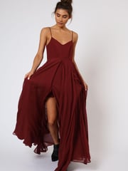 Religion Burgundy/Red Infamous Olsen Full Layer Maxi Dress - Image 4 of 5