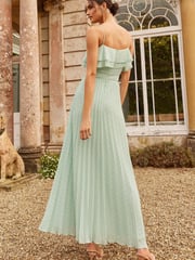 Love & Roses Sage Green Cami Frill Pleated Maxi Dress - Image 2 of 4