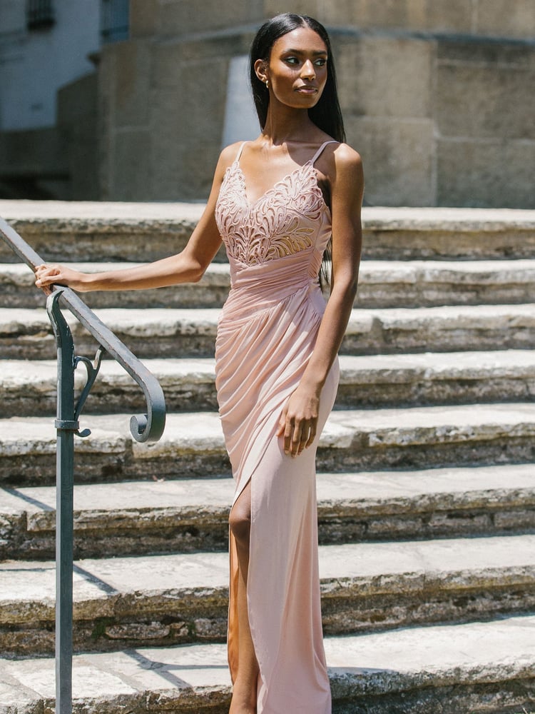 Lipsy Nude Applique Lace Cami Maxi Dress - Image 1 of 4 Lipsy Nude Applique Lace Cami Maxi Dress - Image 1 of 4