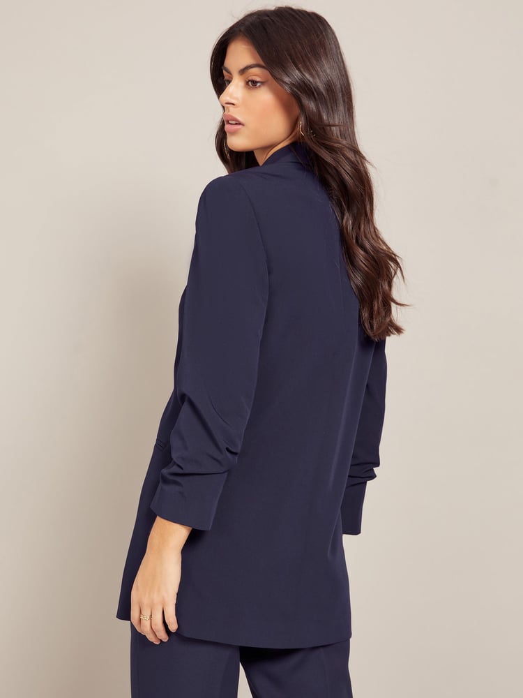 Friends Like These Navy Blue Petite Edge to Edge Tailored Blazer - Image 2 of 4