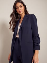 Friends Like These Navy Blue Petite Edge to Edge Tailored Blazer - Image 4 of 4