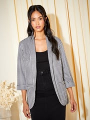 Friends Like These Black/White Edge to Edge Ponte Jacquard Blazer - Image 1 of 1