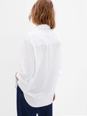 Gap White Cotton Long Sleeve Oversized Shirt - Image 2 of 3