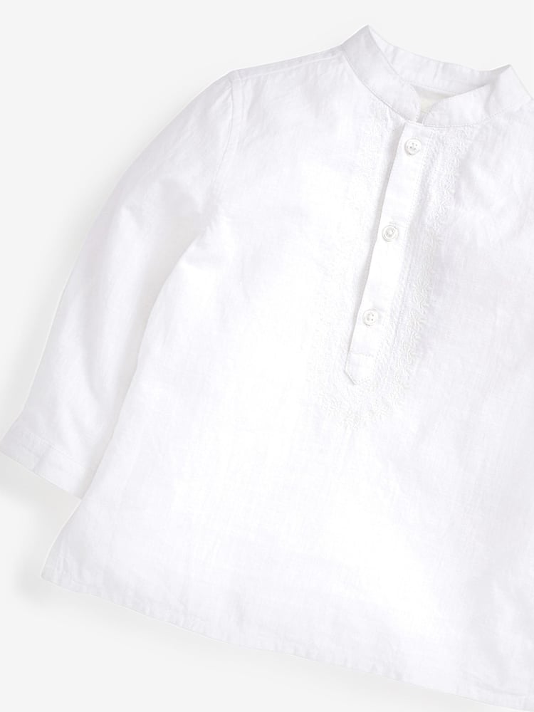White Shirt Length Embroidered Boys Kurta (3mths-7yrs) - Image 6 of 6