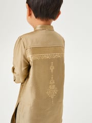 Gold Regular Length Embroidered Boys Kurta (3mths-7yrs) - Image 3 of 5