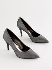 Pewter Shimmer Regular/Wide Fit Forever Comfort® Mid Heel Court Shoes - Image 3 of 5