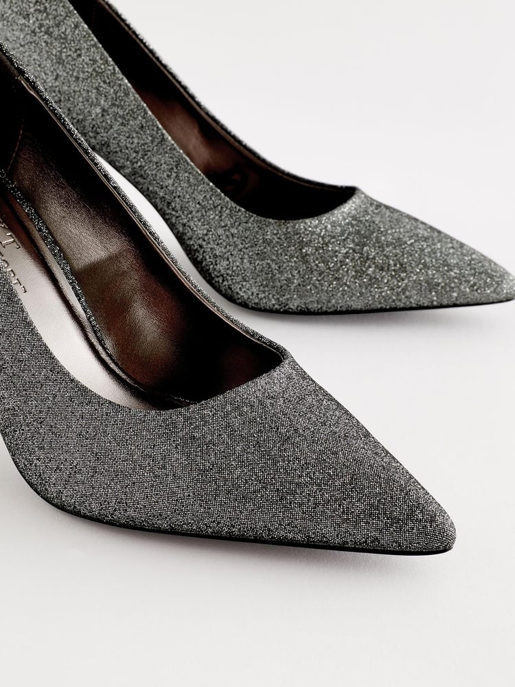Pewter Shimmer Regular/Wide Fit Forever Comfort® Mid Heel Court Shoes - Image 5 of 5