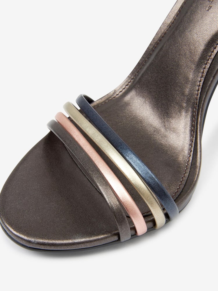 Metallic Forever Comfort® Multi-Strap Ankle Fasten Heeled Sandals - Image 6 of 6