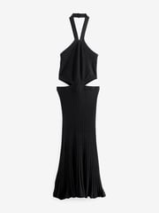 Rochelle Black Halter Cut Out Dress - Image 8 of 8